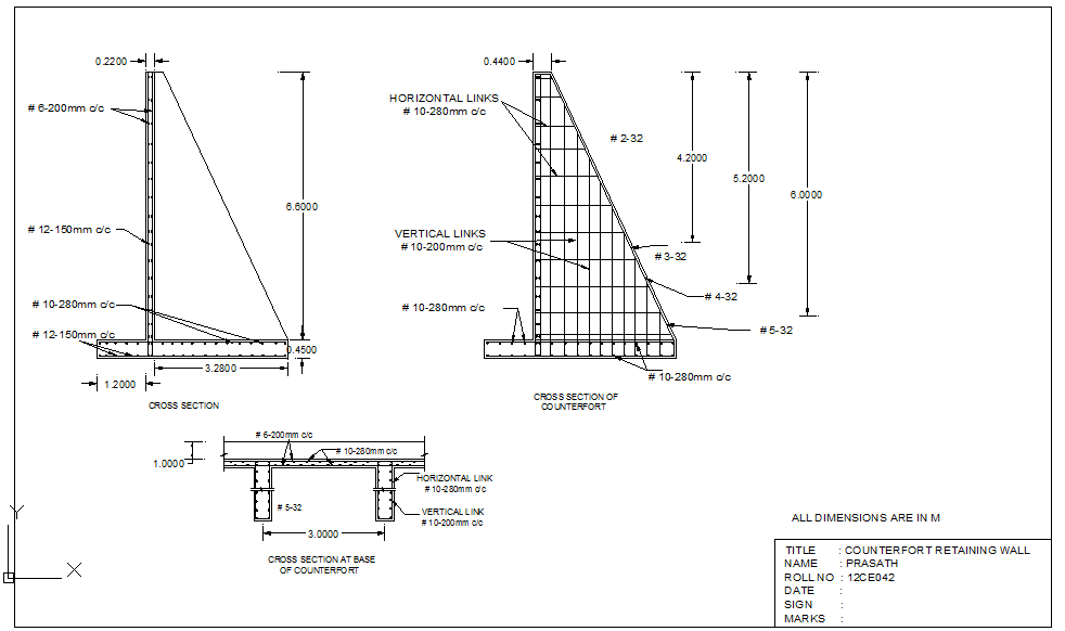 Retaining Wall Rebar Detail