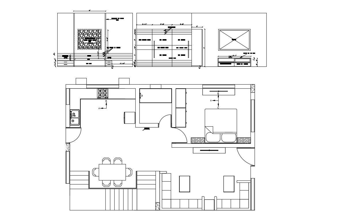 Bhk Complete House Plan Drawing Dwg File Cadbull My Xxx Hot Girl