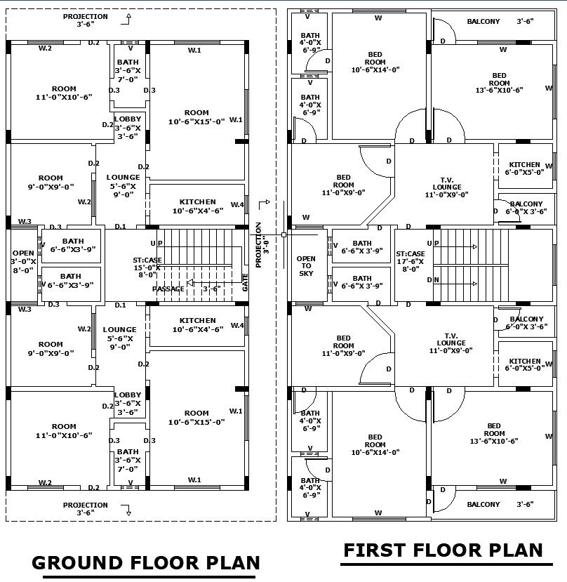 27 X50 Home Architectural Layout Plan DWG AutoCAD File Cadbull