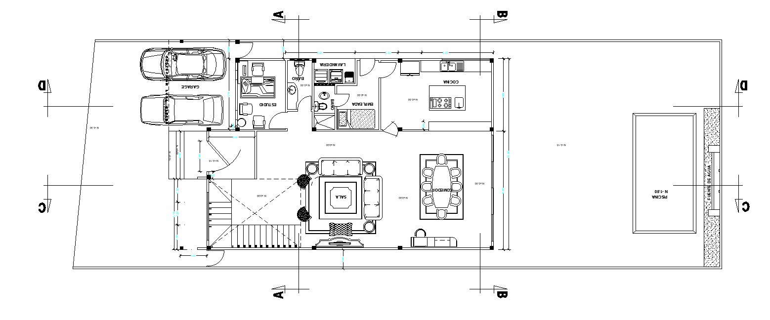 2D Design Of Floor Plan Of House In Detail AutoCAD Drawing CAD File