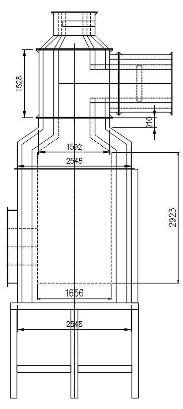 D Design Of Incinerator Machine With Dimension Details In Autocad Cad