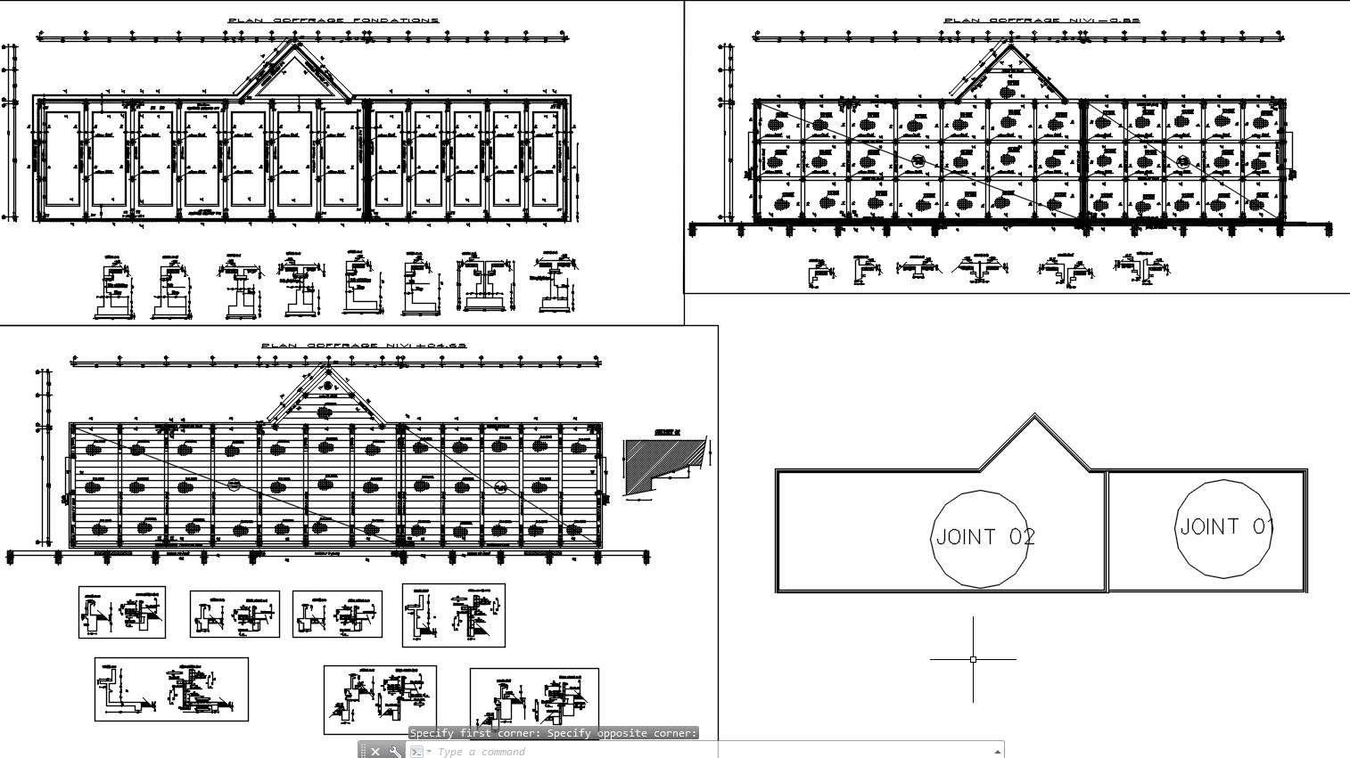 D Drawing Of Raft Foundation Layout Plan And Coffrage Foundation