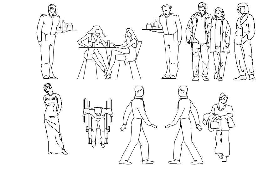 D Elevation Of Human Cad Blocks In Autocad Dwg File Cadbull