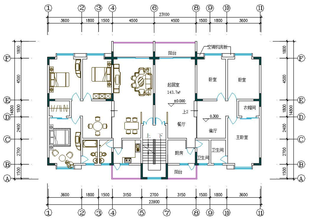 3 BHK Bungalow Layout Plan DWG File Cadbull