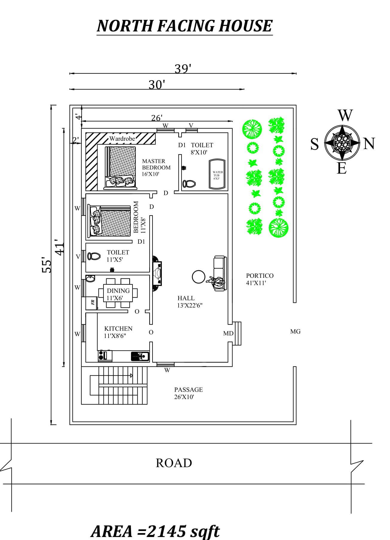 X Amazing North Facing Bhk House Plan As Per Vastu Shastra Autocad DWG And Pdf File