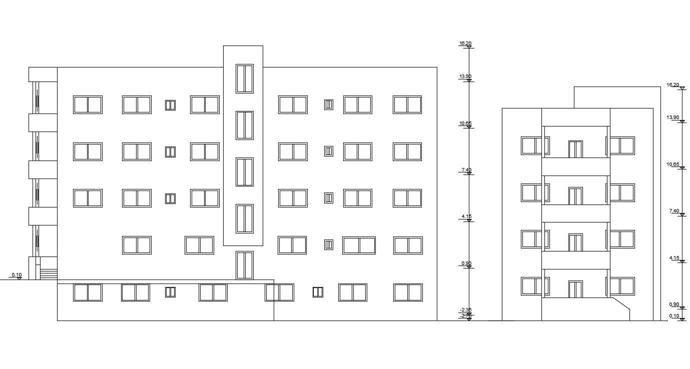 Storey Apartment Building Elevation Design Dwg File Cadbull Vrogue