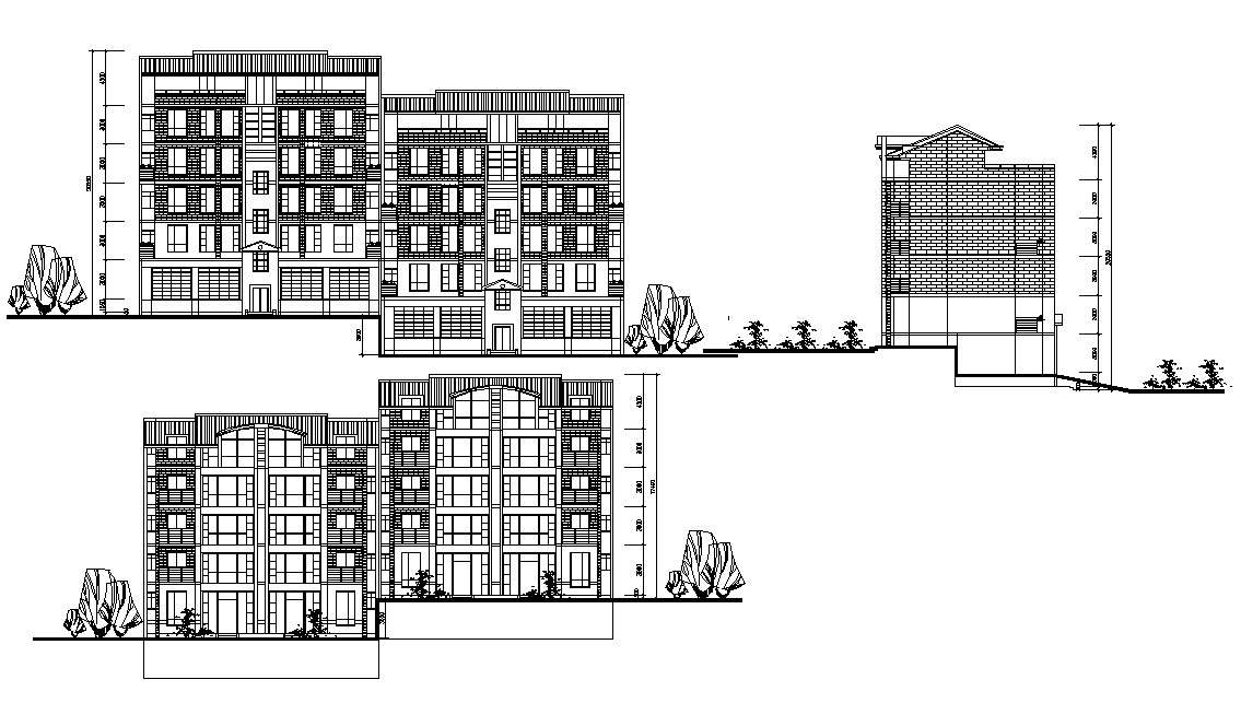 Storey Apartment Building Elevation Design Autocad File Cadbull Images