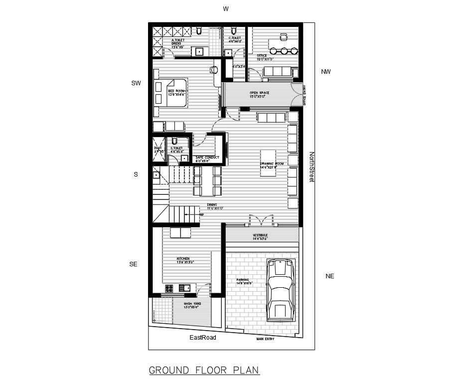 Bungalow Layout Plan Detail Dwg File Cadbull Furnitur Vrogue Co