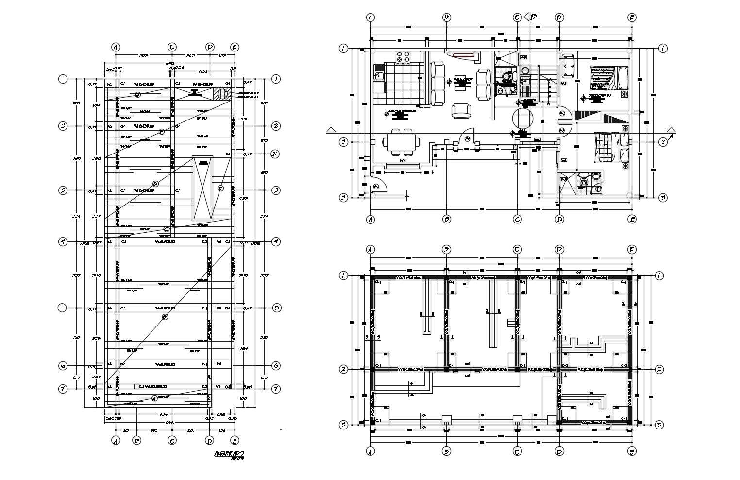 Architectural Plan Of House Design 14 00mtr X 8 00mtr With Detail