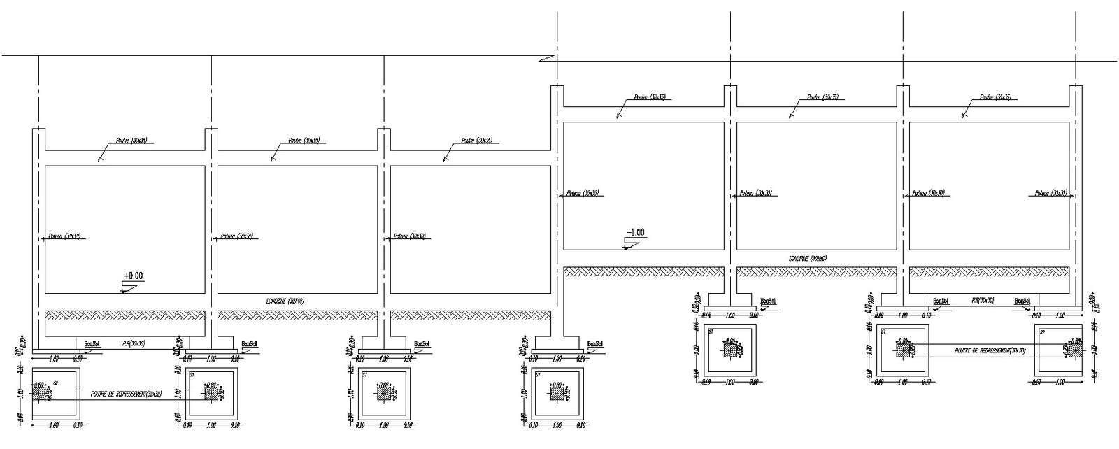 Autocad D Drawing Of Foundation Details Of Boundary Wall Cad File