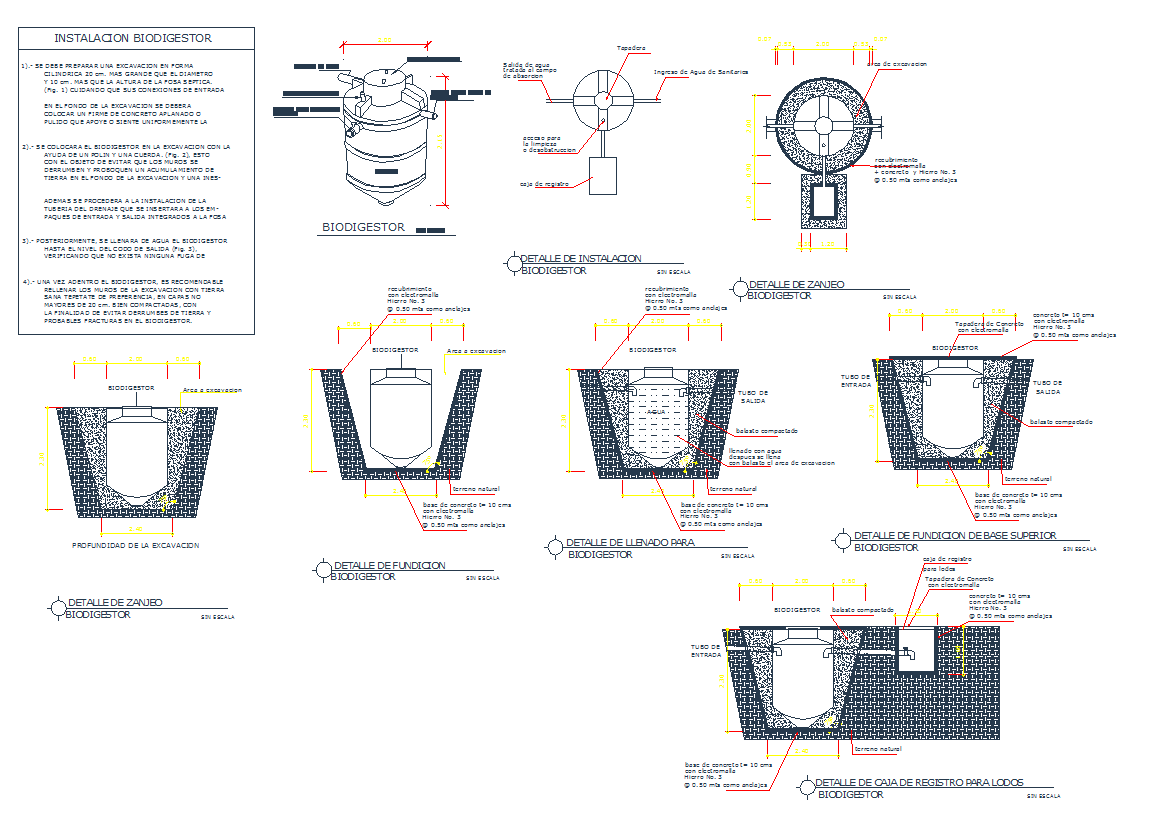 Biodigester Sectinal Detail And Drawing In Autocad Dwg Files Cadbull