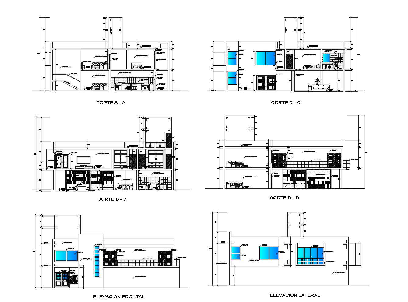 Bungalow Elevation Plan In Dwg File Cadbull