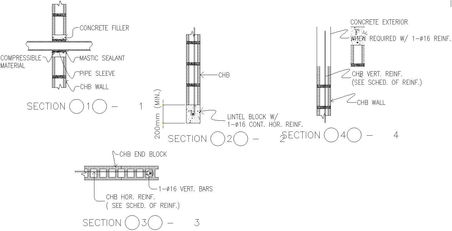 Concrete Wall Section Details Autocad File Cad Drawing Dwg Format