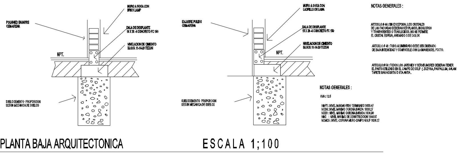 Stone Masonry Foundation Layout Plan Autocad Drawing Dwg