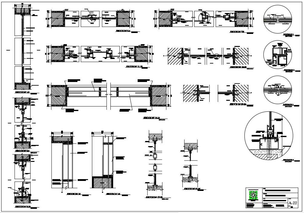 Door Structure Detail Elevation And Section D View Cad Off