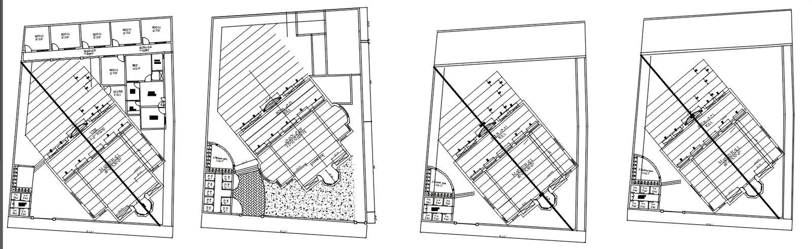 Ground Floor And First Floor Plan Of The Mosque Design In Autocad D