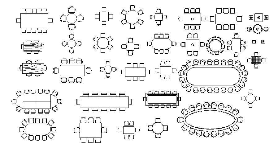 Dining Tables Free CAD Drawings Cadbull