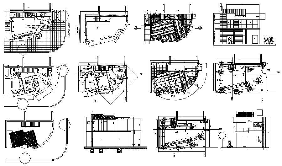 Dwg File Of Commercial Complex With Elevations Cadbull