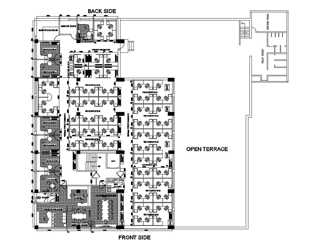 Dwg File Of Commercial Office Cadbull