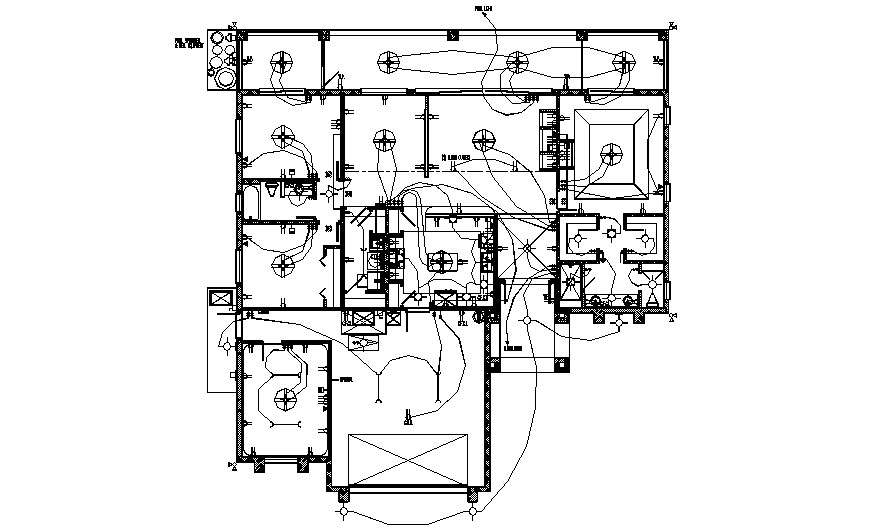 Dwg File Of The Electric Layout Plan Of Residence House Cadbull