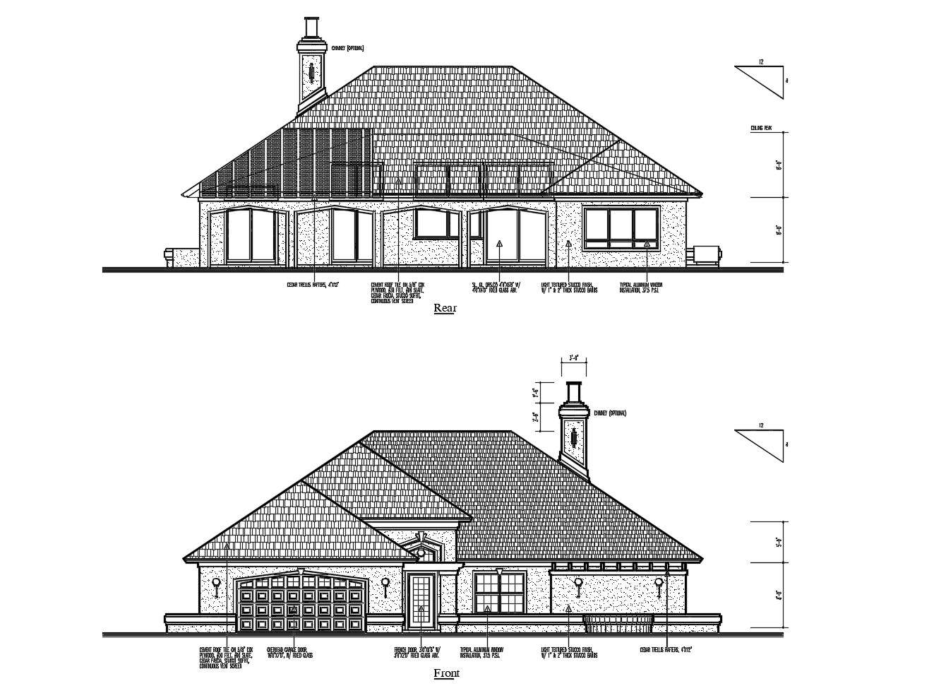 Elevation Drawing Of The Bungalow In AutoCAD Cadbull