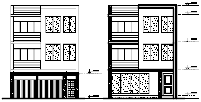 Elevation Drawing Of The Residential House In AutoCAD Cadbull