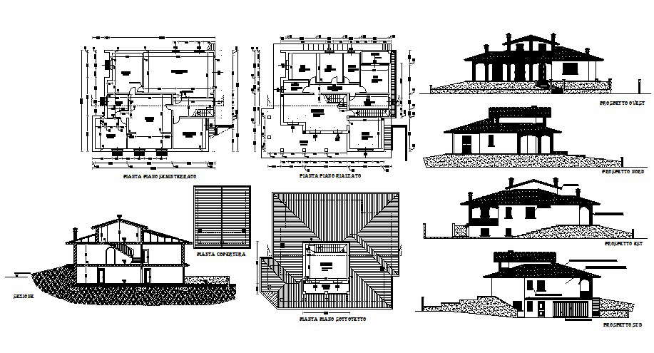 Bungalow House Drawing In Dwg File Cadbull