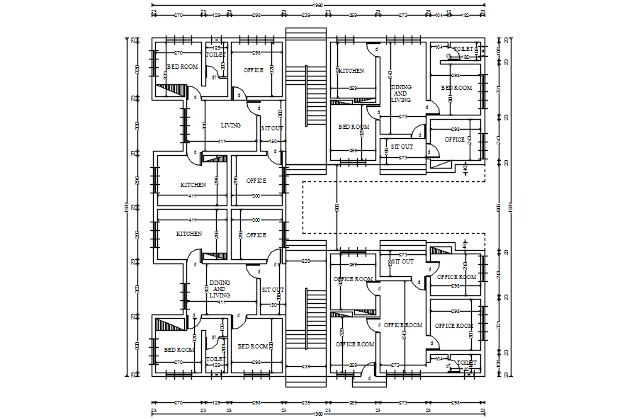 Floor Plan Of Flats In Detail Autocad Drawing Dwg File Cad File Cadbull