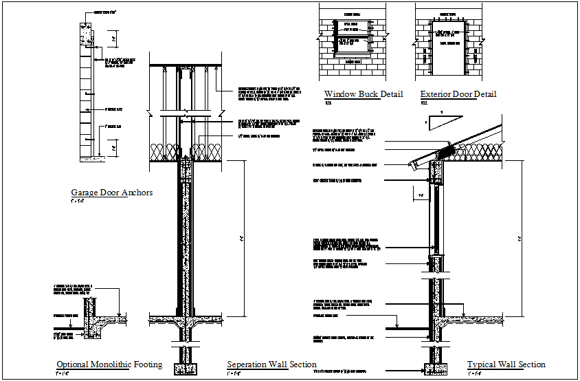 Footing Detail And Wall Section View Dwg File Cadbull