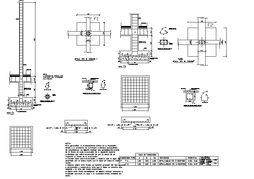 Foundation Section Detail Dwg File Cadbull