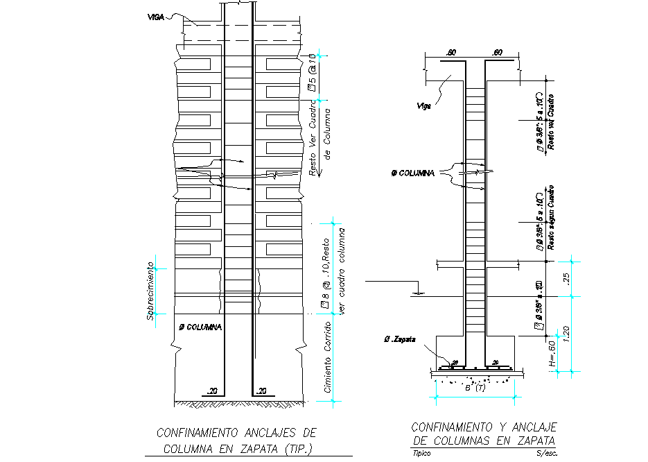 Foundation Section Plan Detail Dwg File Cadbull