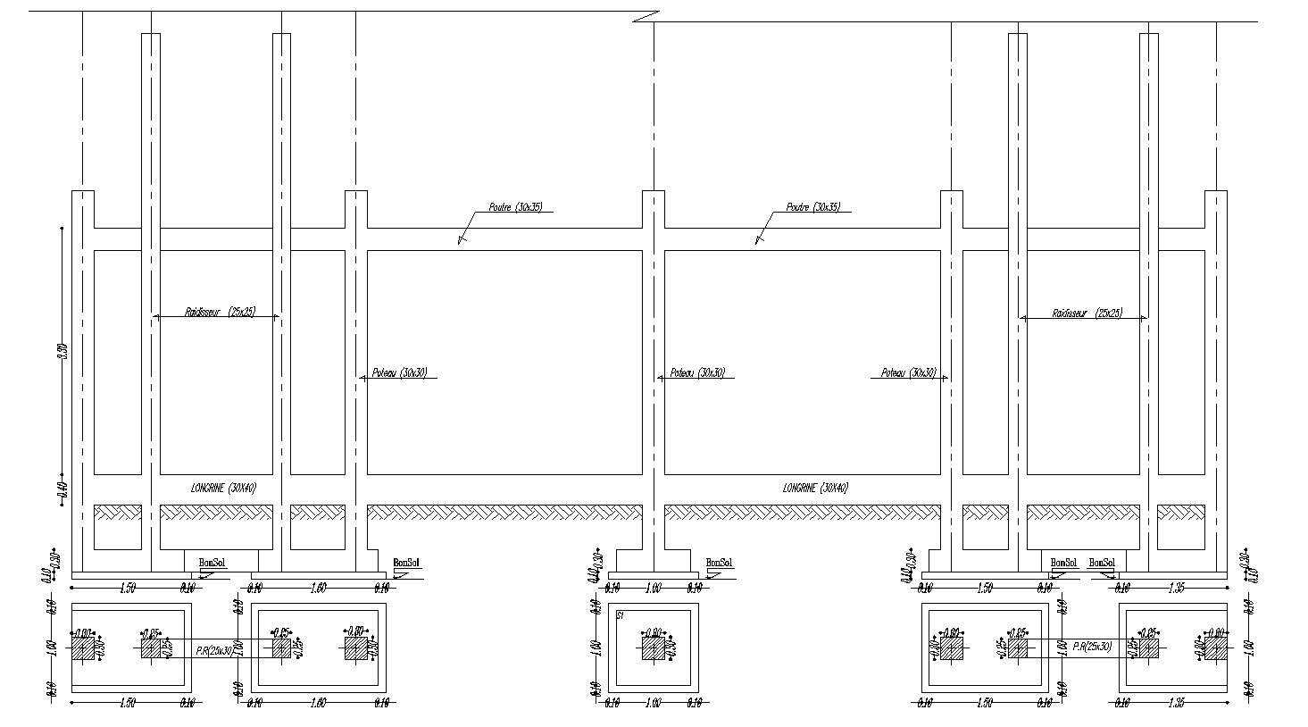 Foundation Plan Details Of Boundary Wall In AutoCAD 2D Drawing CAD