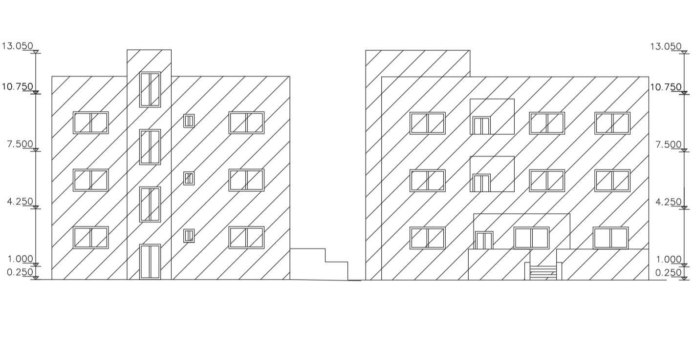 Free Apartment Building Elevation Design DWG File Cadbull