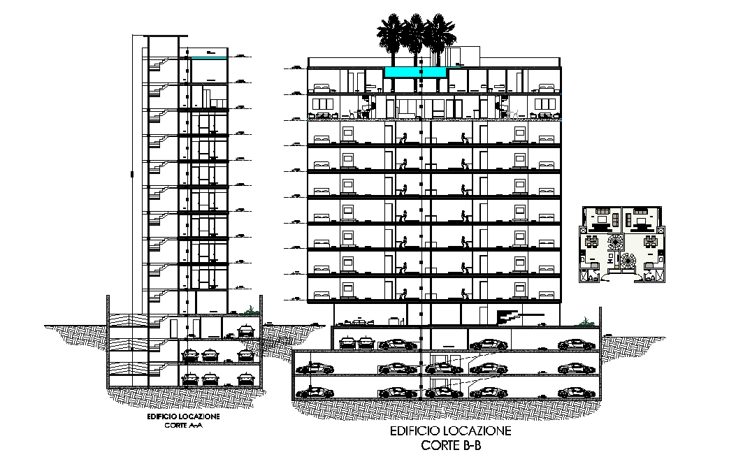 High Rise Elevation And Section Detail Dwg File Cadbull