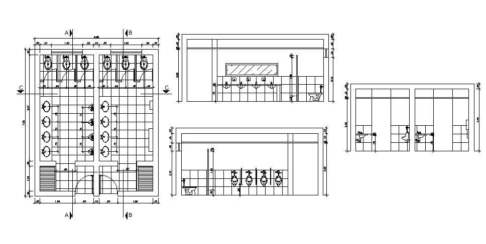 Hospital Sanitary Facilities Section Plan And Installation Details Dwg