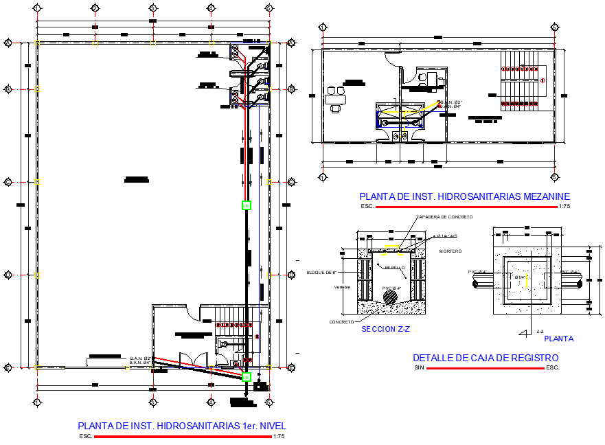 Hydro Sanitary Plan Detail Dwg File Cadbull