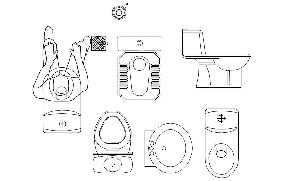 Indian And Western Sitting Toilet Details In AutoCAD Dwg File Cadbull