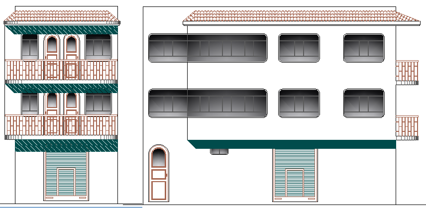 Multi Flooring Bungalow Design And Elevation Plan Dwg File Cadbull