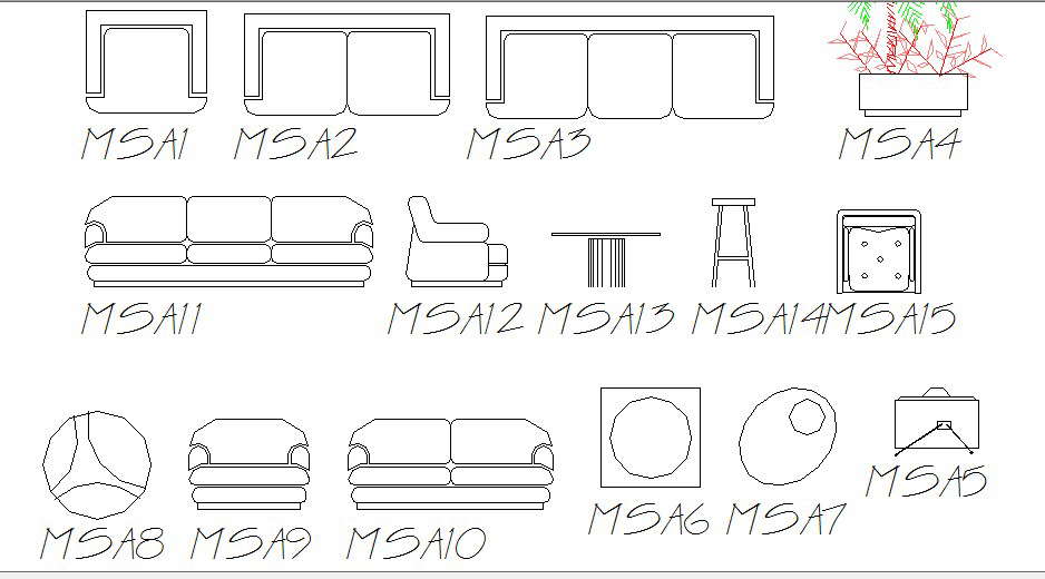 Multiple Sofa Sets And Furniture Blocks Auto Cad Details Dwg File Cadbull