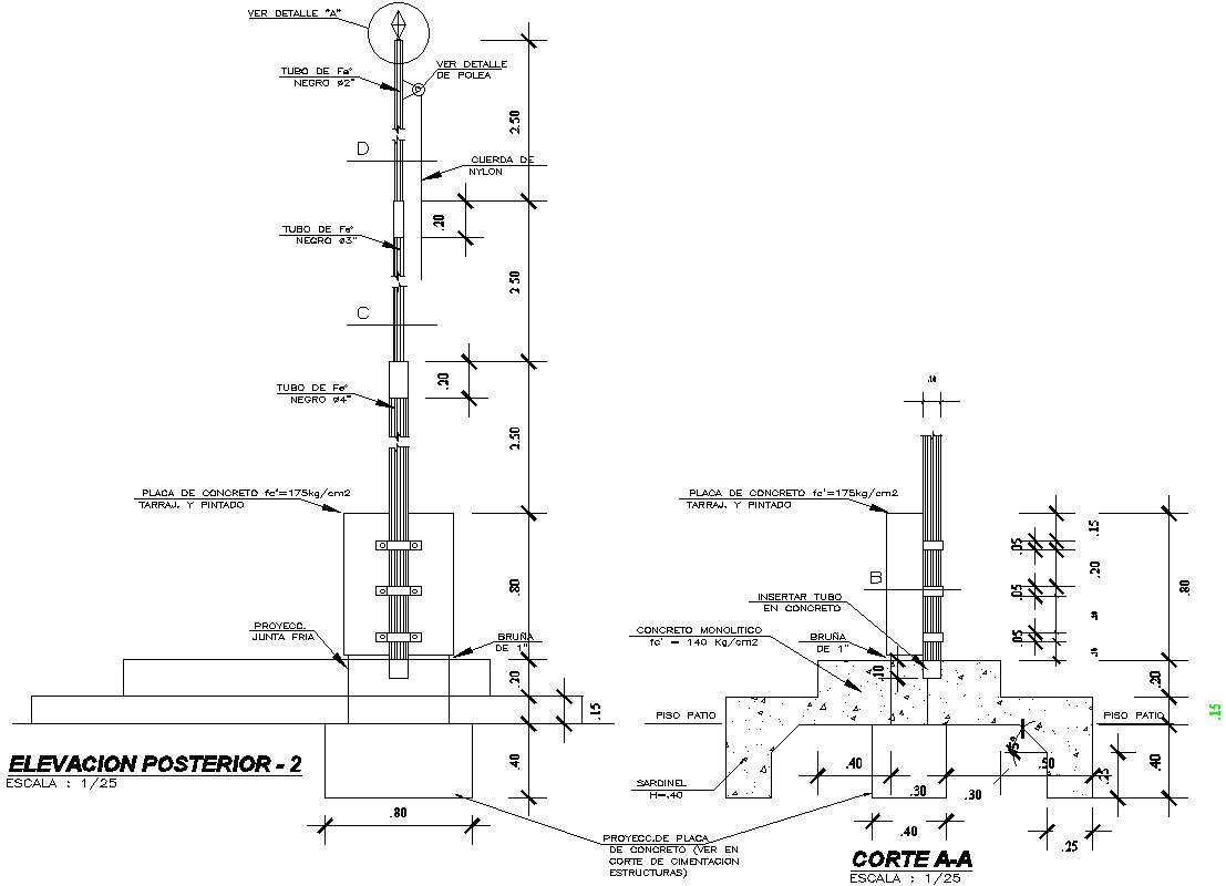 Pipeline Foundation With Detail Autocad Drawing Dwg File Cad File