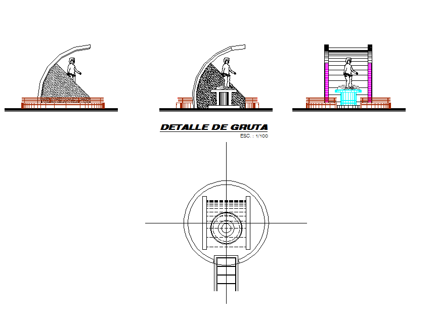 Plan And Section Detail Dwg File Cadbull