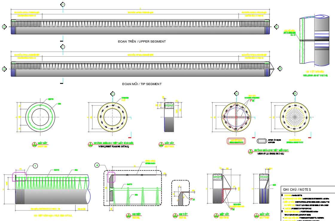 Pre Stress Spun Concrete Pile Cad Drawing Is Given In This File Cadbull
