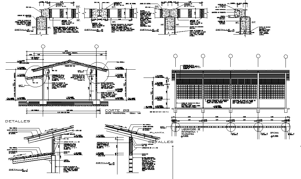 Roof Elevation And Section Working Plan Detail Dwg File Cadbull