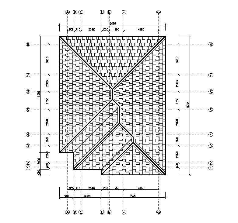 Roof Plan Of X M House Plan Is Given In This Autocad Drawing File