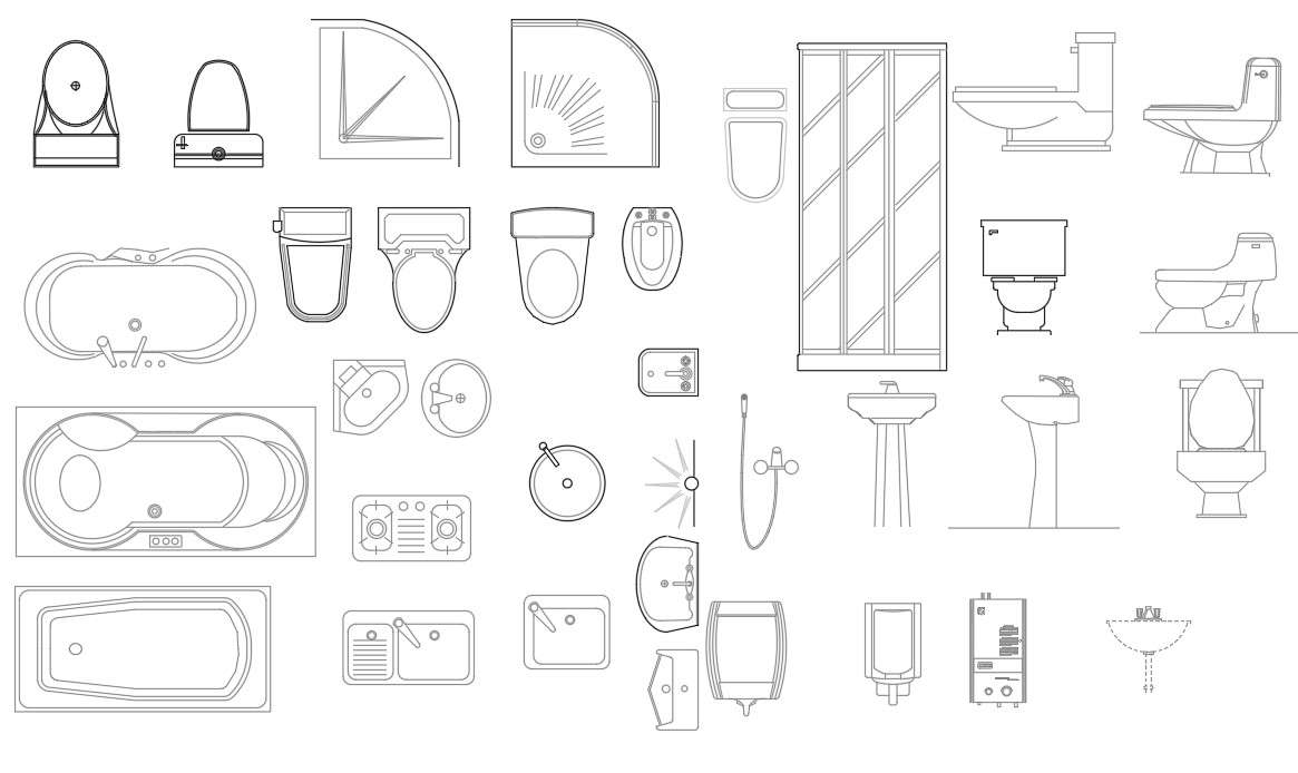 Sanitary Ware Block Design Cadbull