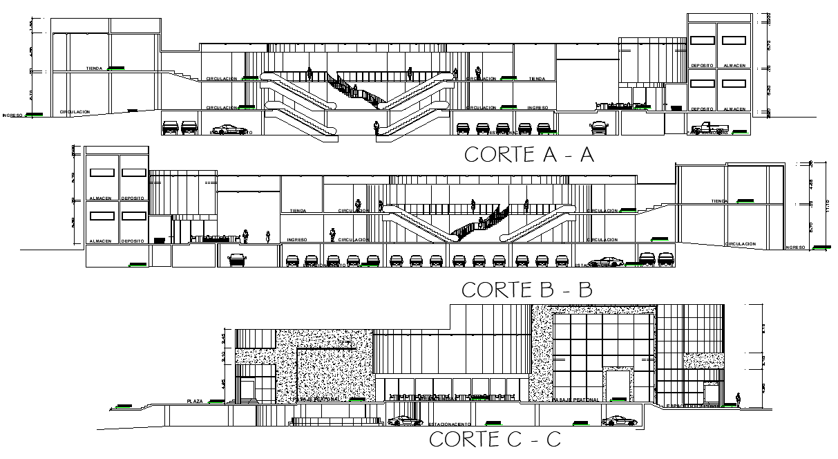 Shopping Mall Elevation Plan And Section Detail Dwg F Vrogue Co