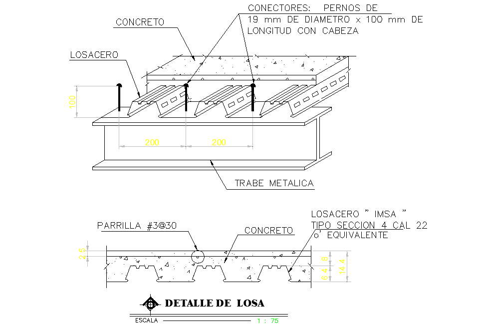 Slab Plan And Section Detail Dwg File Cadbull