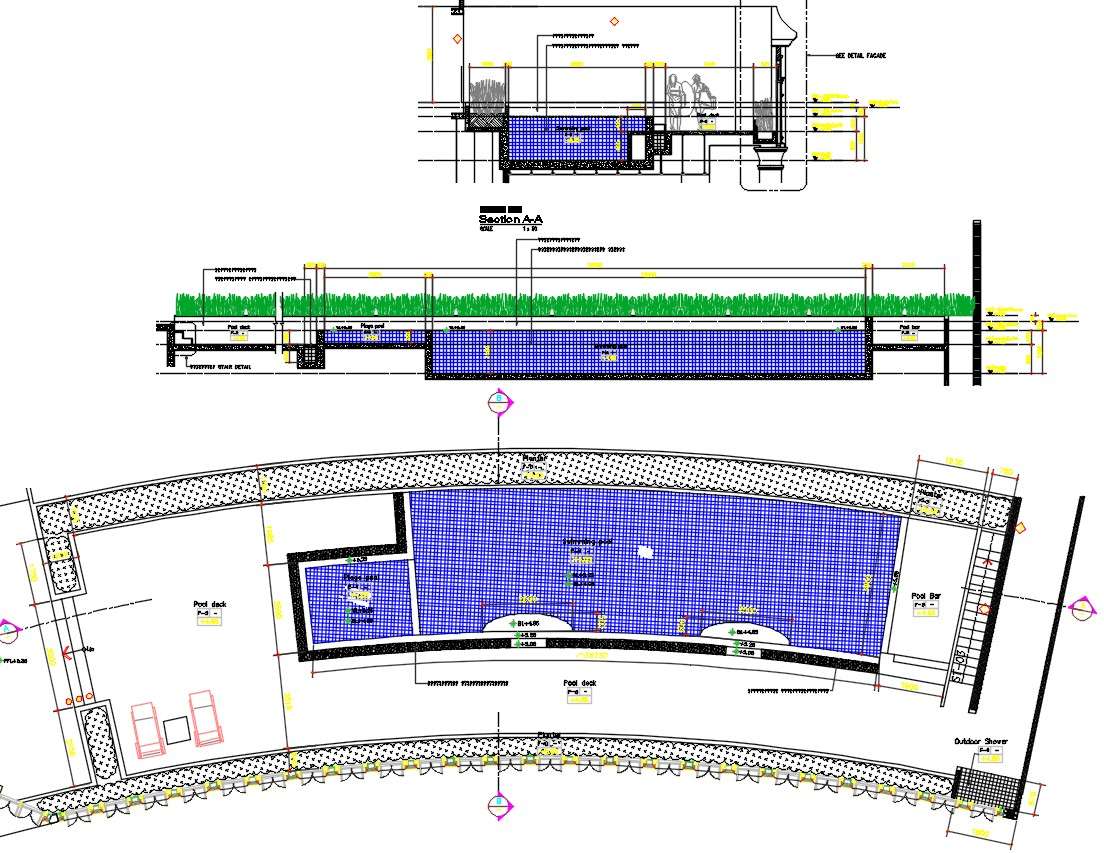 Swimming Pool Plan And Elevation In Autocad File Cadbull My Xxx Hot Girl