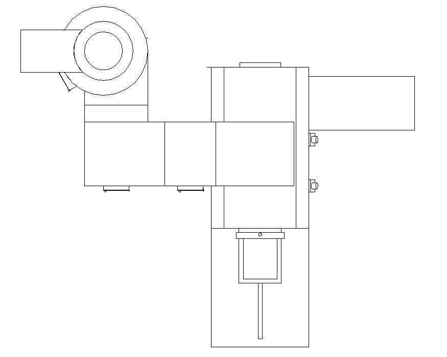 Top View Of Incinerator Machine In Detail AutoCAD 2D Drawing CAD File