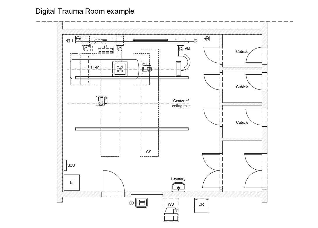 Trauma Room Plan Details Of Hospital Cad Drawing Details Dwg File Cadbull